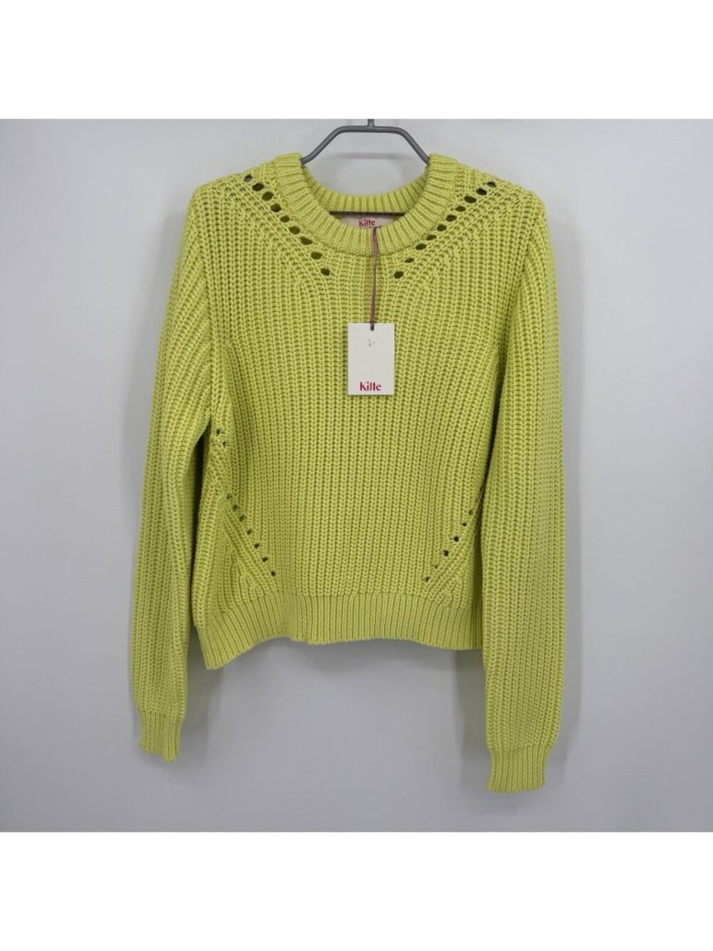 Kilte Collection Victoria Pullover Crew Neck Sweater size 2/M-L in Lemon-Lime
